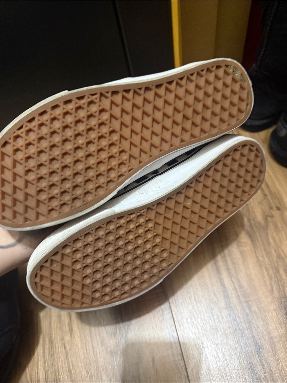 Vans Checkerboard Low-Top Sneakers - Black & Cream - Picture 2 of 6